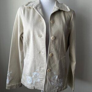 ✨Tabi Embroidered Jacket S | Ecru Cotton Chic | Fun, Edgy, Country Style…